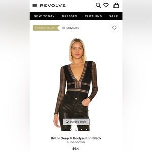 BLACK BODYSUIT REVOLVE SUPERDOWN